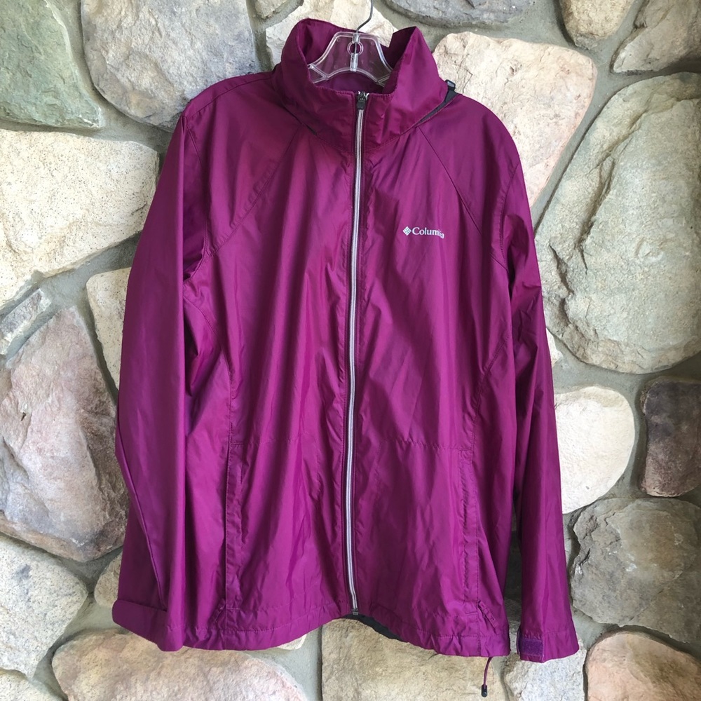 Columbia 1X Fuscia Light Weight Hooded Jacket